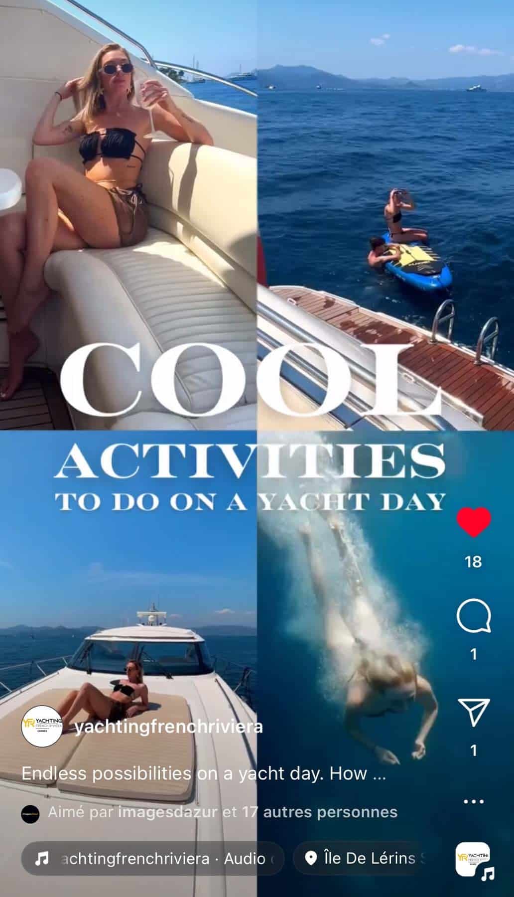 Superyacht social media content — charter content
