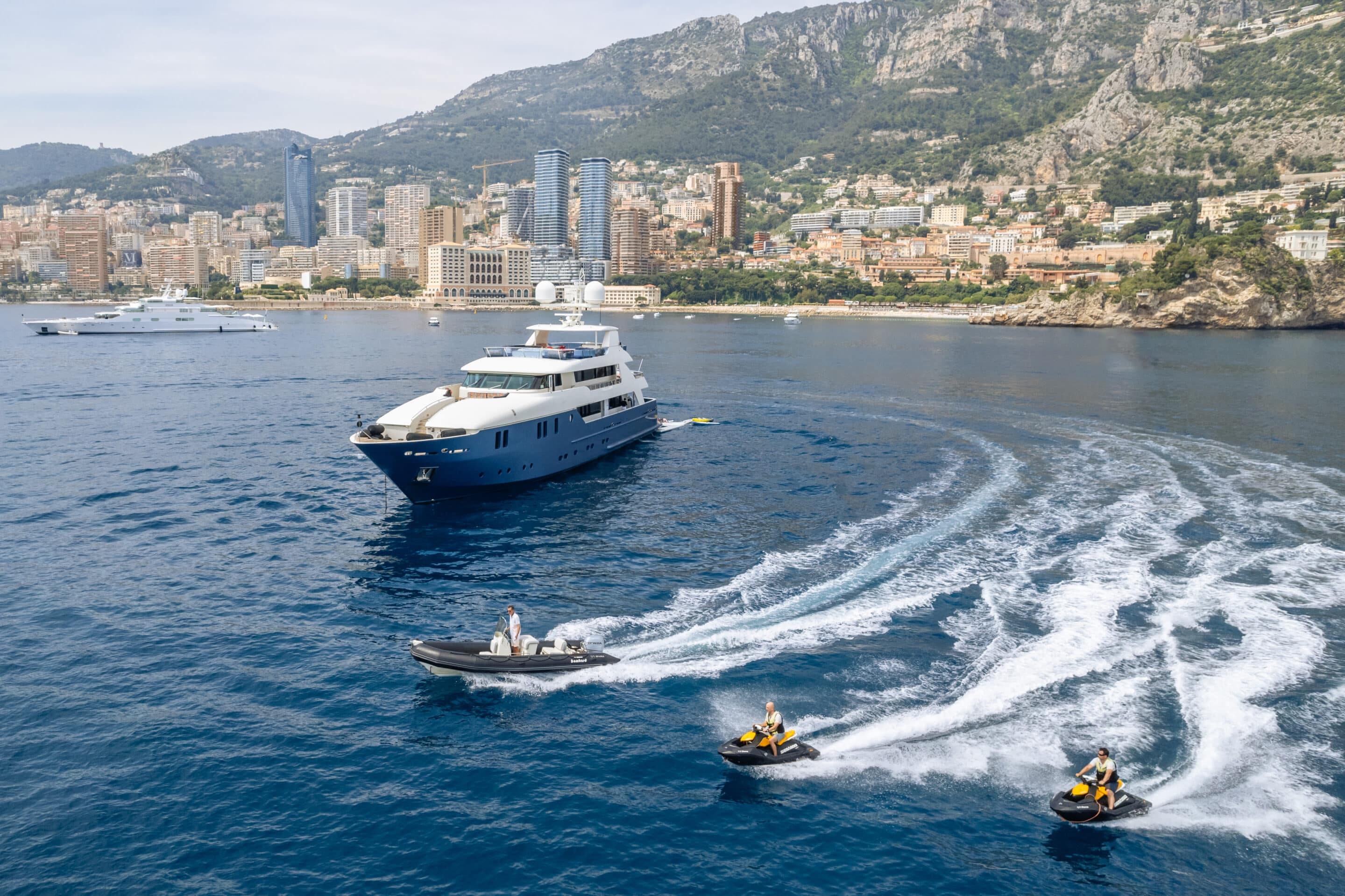 Superyacht at a yacht show