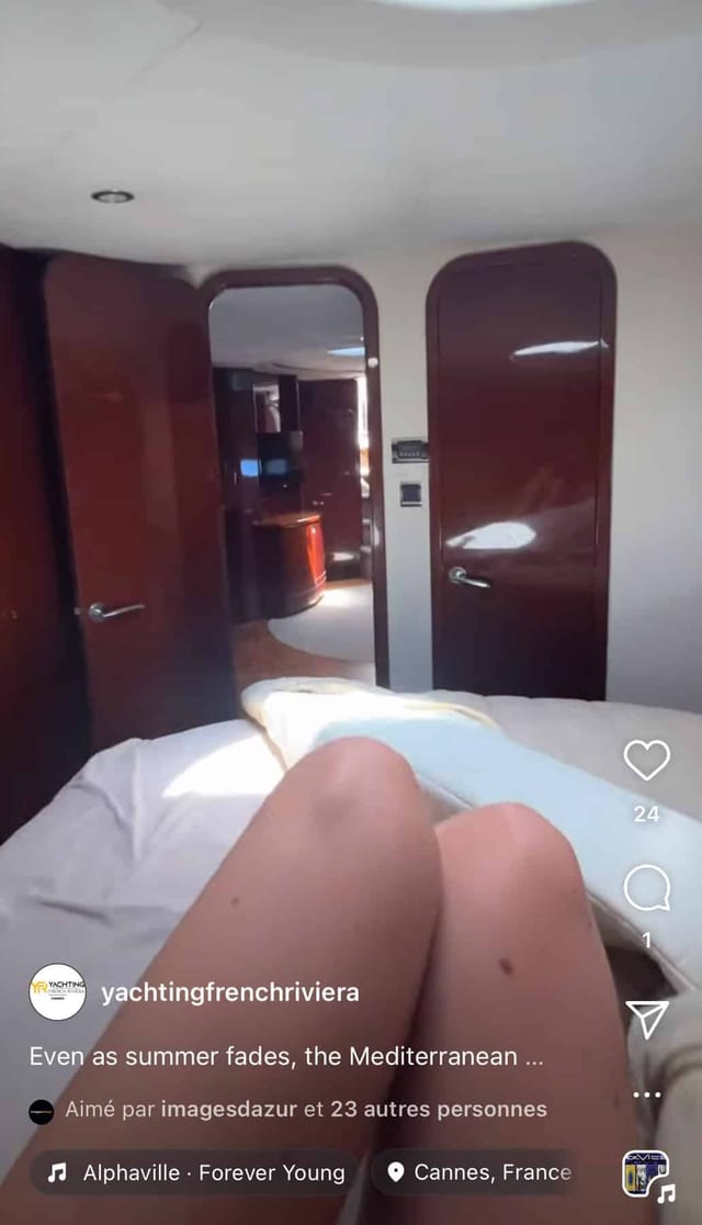 Vertical social media content shot on board a superyacht, 4 of 10