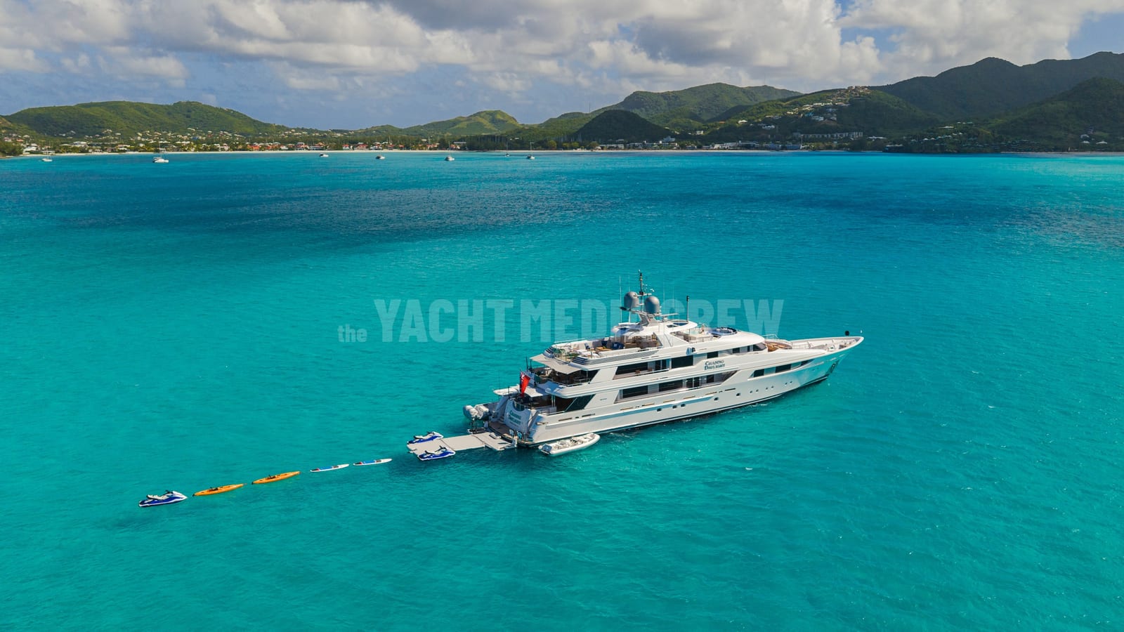 CHASING DAYLIGHT — superyacht aerial drone view, photo 9