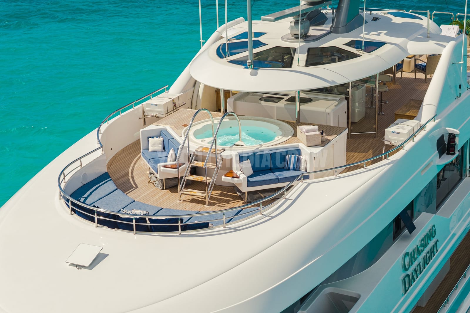 CHASING DAYLIGHT — superyacht aerial drone view, photo 4