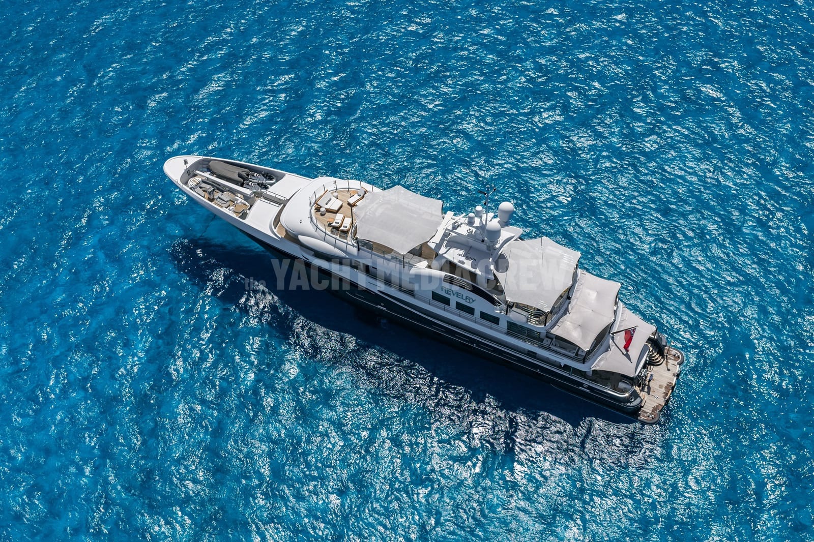 Revelry — superyacht aerial drone view, photo 4