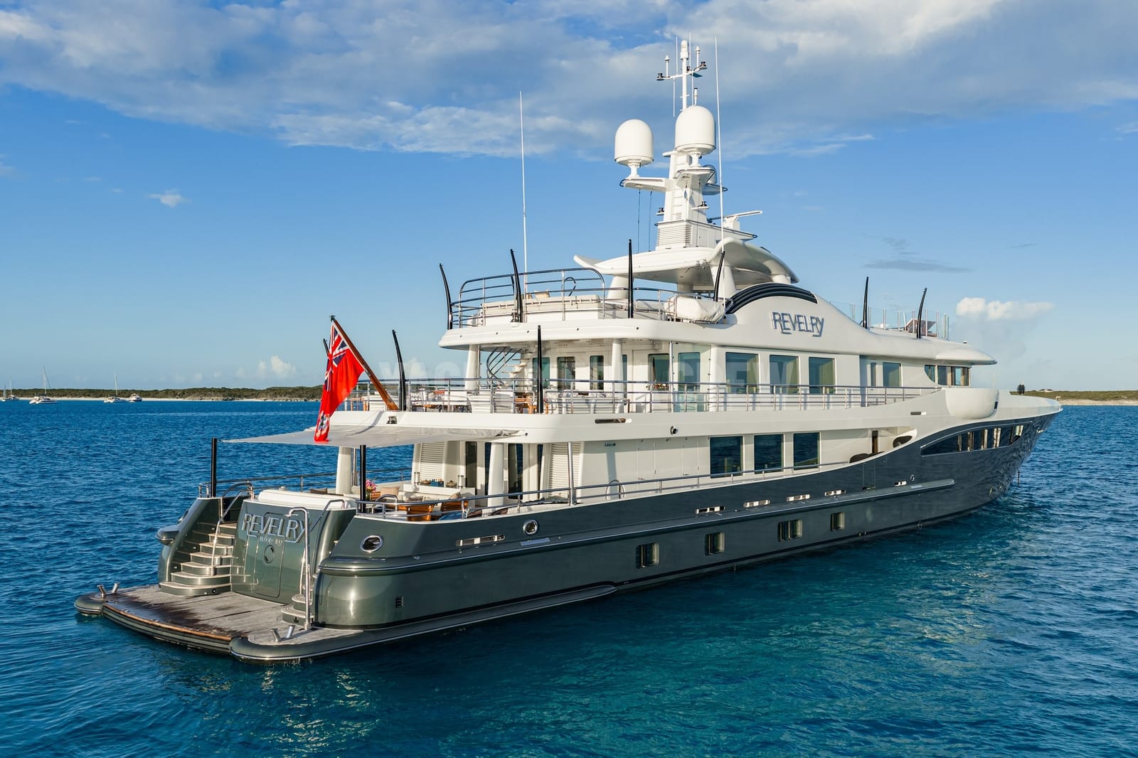 Revelry — superyacht aerial drone view, photo 3